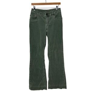 Worn Y2K Green Corduroy Flare Leg Pants Women‎ Size 6 Olive Mid Rise